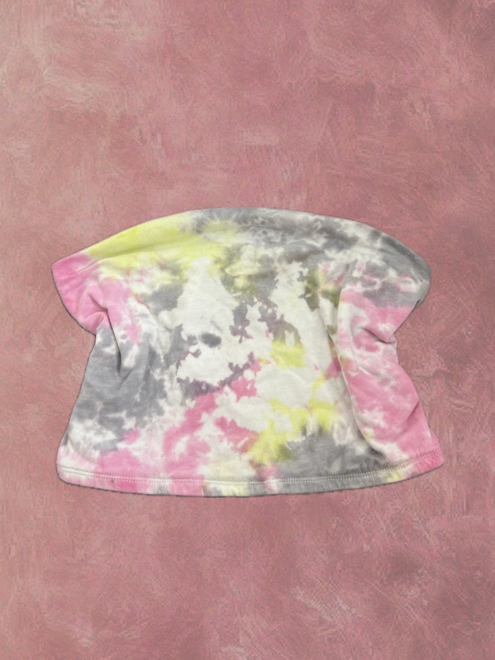 wild fable Pink Gray Yellow Tie-Dye Tube Top